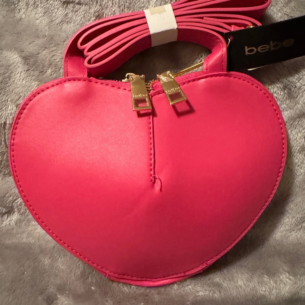 Bebe Fuchsia Heart Crossbody Bag - Picture 2 of 3